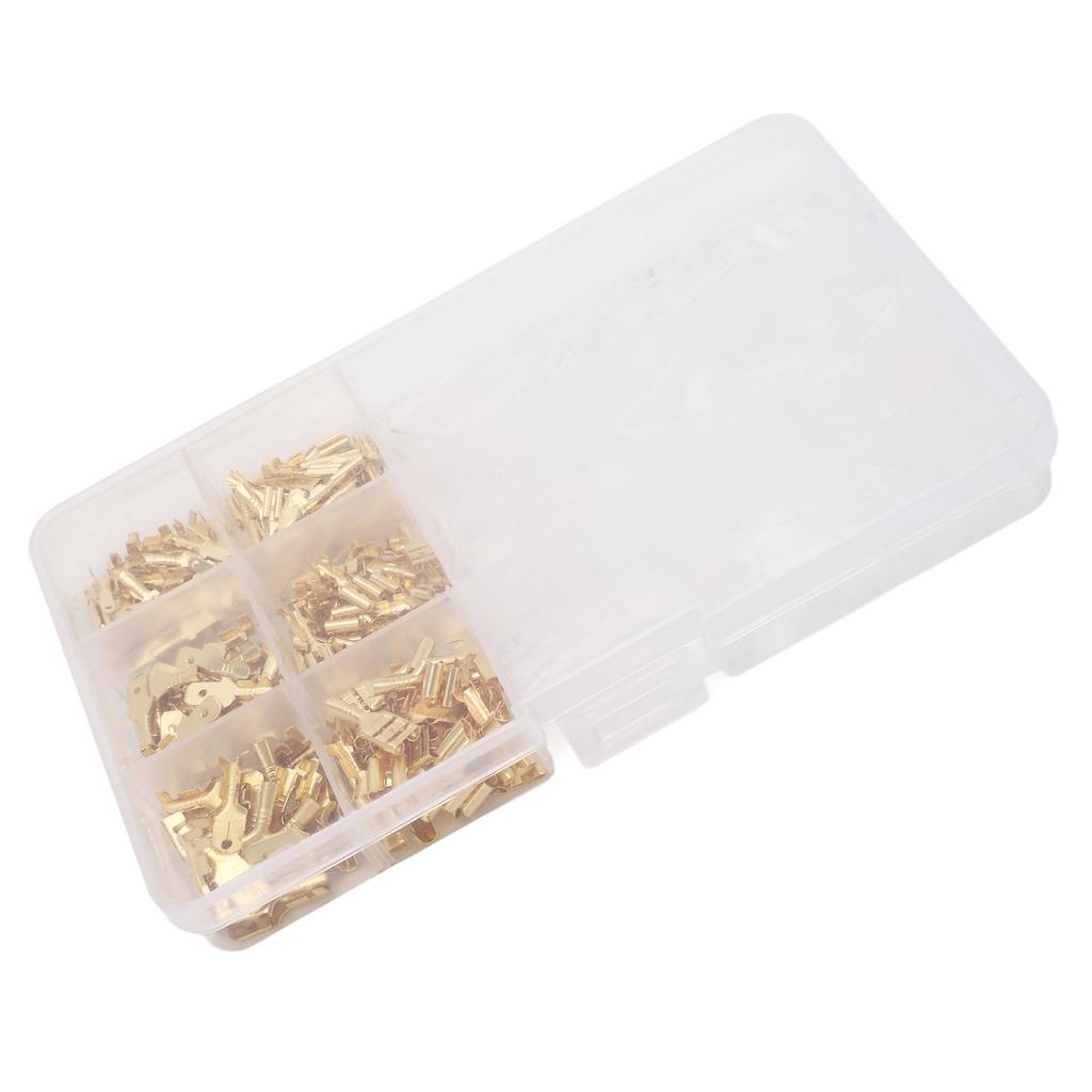 270-teiliges Crimp-Anschlussset aus Messing mit Isolierhülsen, sortiert, kaltgepresst, 2,8 mm, 4,8 mm, 6,3 mm