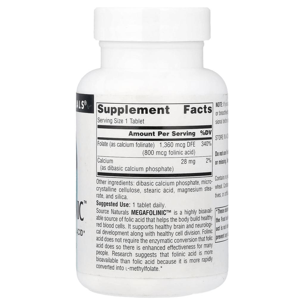 Source Naturals MegaFolinic™, 800 Mcg, 240 Tablets
