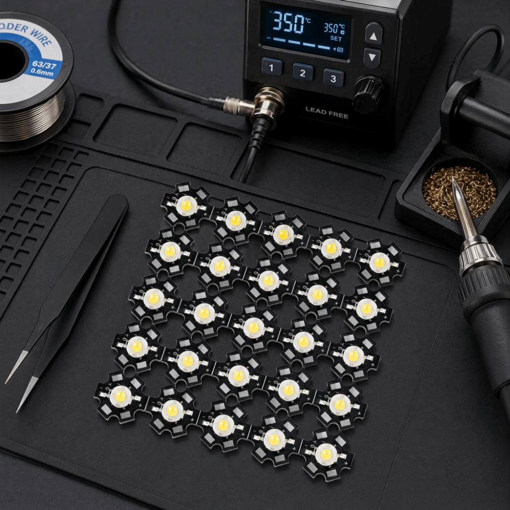25PCS Aluminum Base High Power LED 1W LED Bead Durable LED Chip  Lighting Fixtures