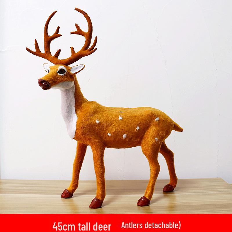 Luminous Reindeer Pulling Cart, Hanging Ornament with Antlers Hat for Christmas Tree Decoration