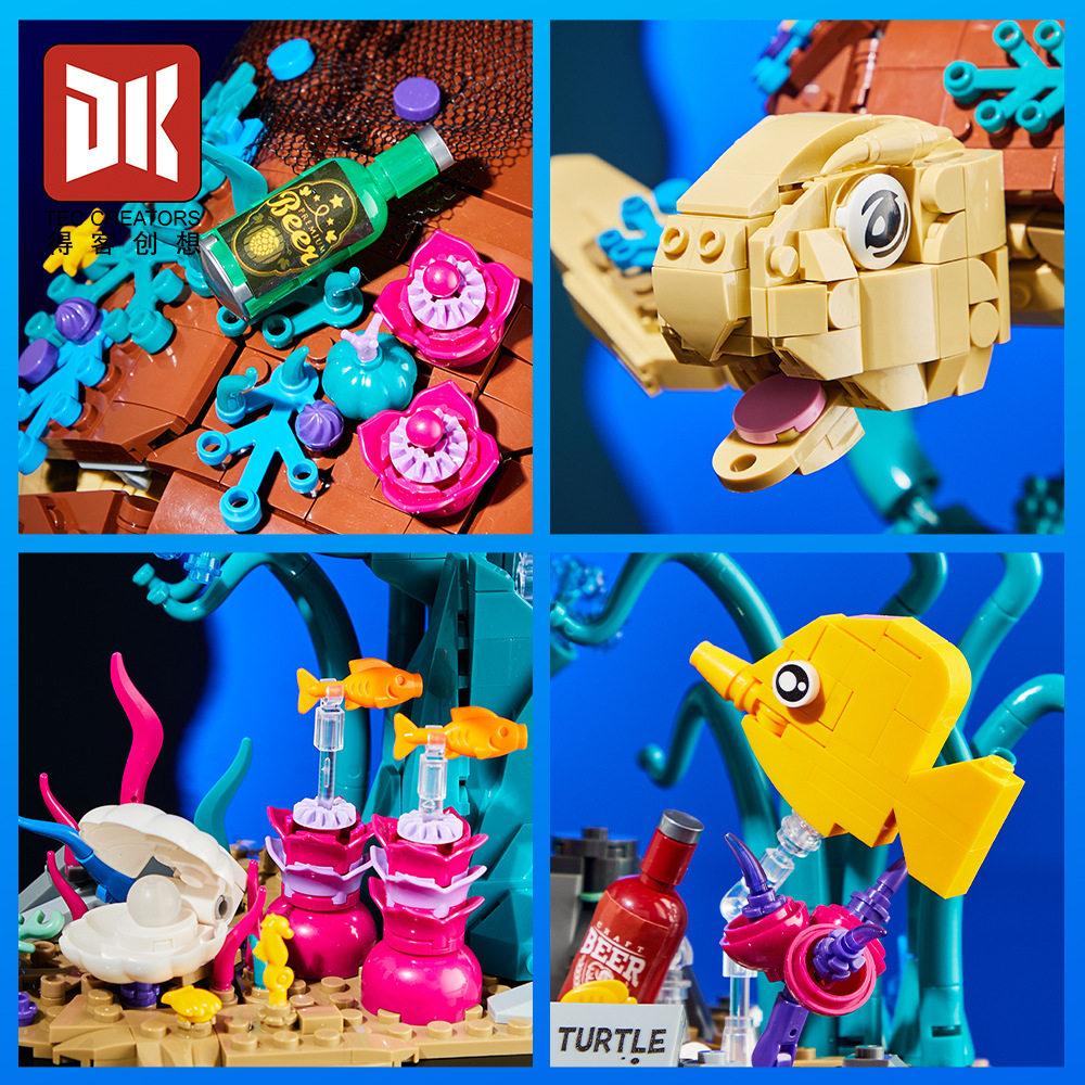 1271PCS Sea Turtle Building Blocks Set – Marine Life & Aquarium Model Bricks, Adult Creative Decor, Ocean-Themed MOC Toys Gifts