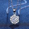 Pt950 White Gold Snowflake Pendant Clavicle Chain – Fashionable Gift for Her Birthday
