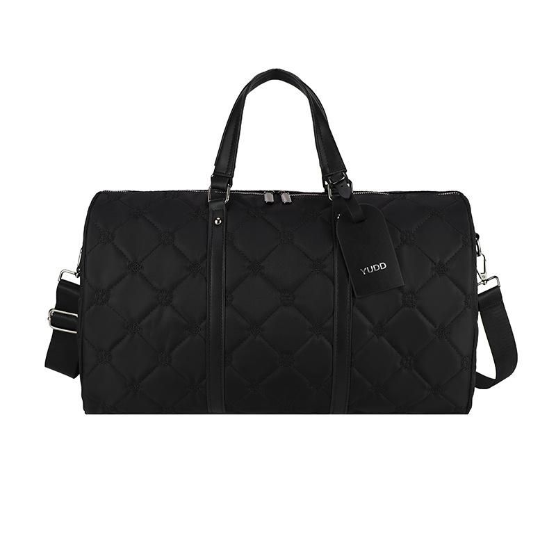 

Women s Stylish and Simple Foreign Style Rhombus Portable Large-capacity Travel Bag Popular Luggage Can Be Set with Tie Rods чёрный