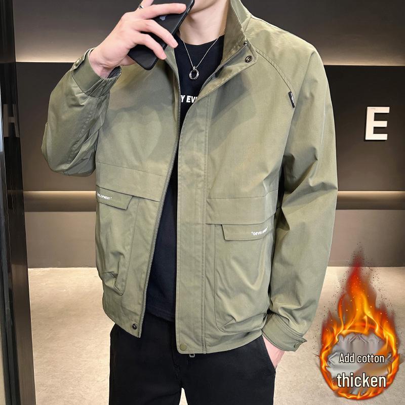

2025 Trendy Men s Winter Jacket: Thickened, Versatile Streetwear Outerwear M армія зелений колір