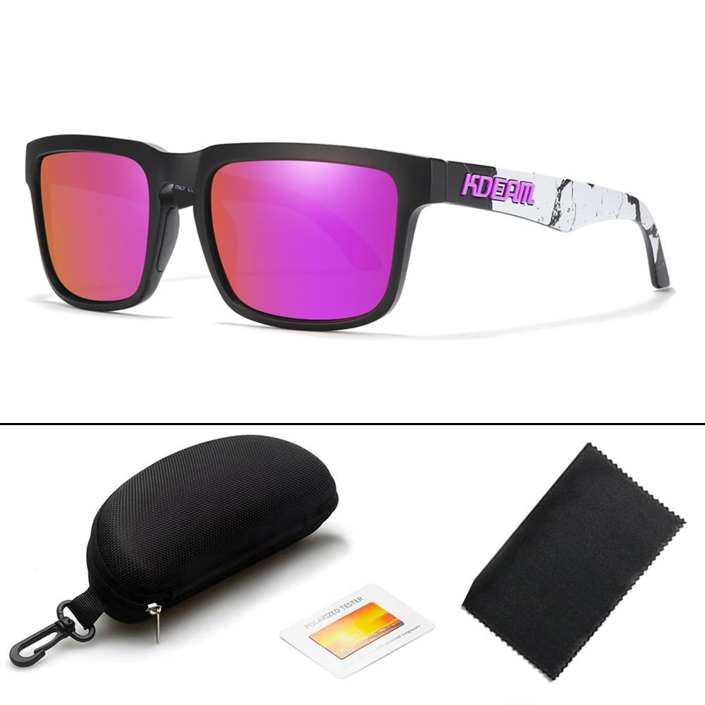 KDEAM Unisex Square Polarized Sunglasses Outdoor Retro Style Lightweight Comfortable Fashion Women Sun Glasses With Hard Case