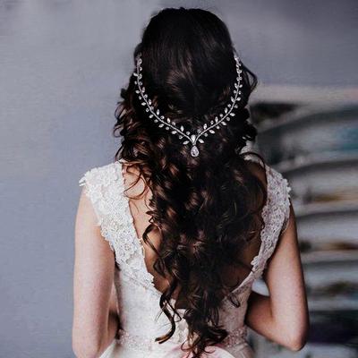 Fairy Forehead Headband with Combs Water Drop Crystal Rhinestone Frontlet Glitter Head Chain Bridal Wedding Hair Ornament