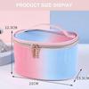 Gradient color portable portable large-capacity cosmetic bag, made of PU