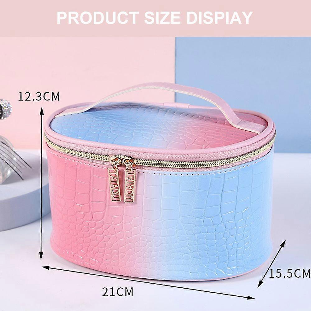 Gradient color portable portable large-capacity cosmetic bag, made of PU