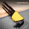 Deli 9-Piece Blackened Extended Ball-End Hex Key Set