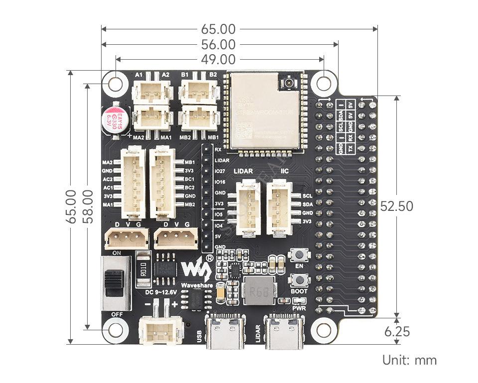 ESP32 Multifunction Expansion Board: WiFi, Bluetooth, Robot Driver, Compatible with Raspberry Pi & Jetson Nano