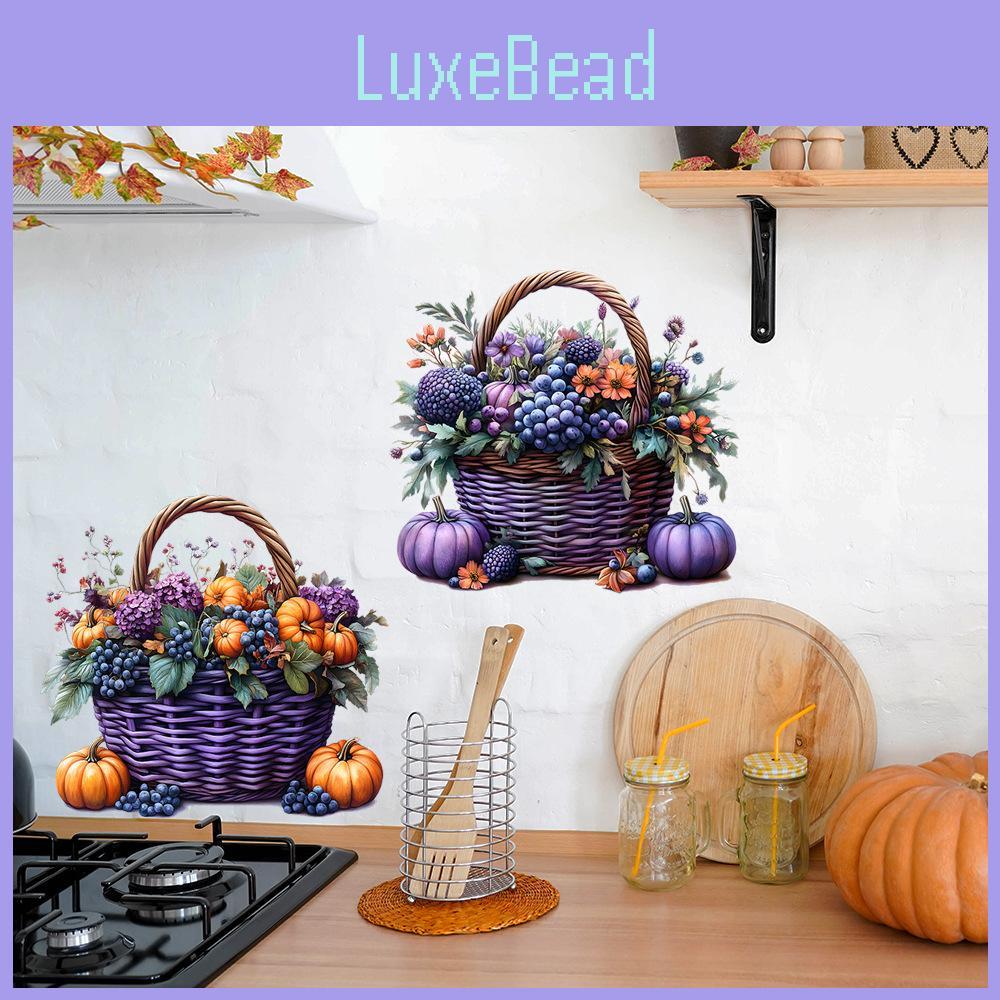 Kürbisblumen Halloween Obstkorb Glasvitrine Heimdekor Aufkleber Wand