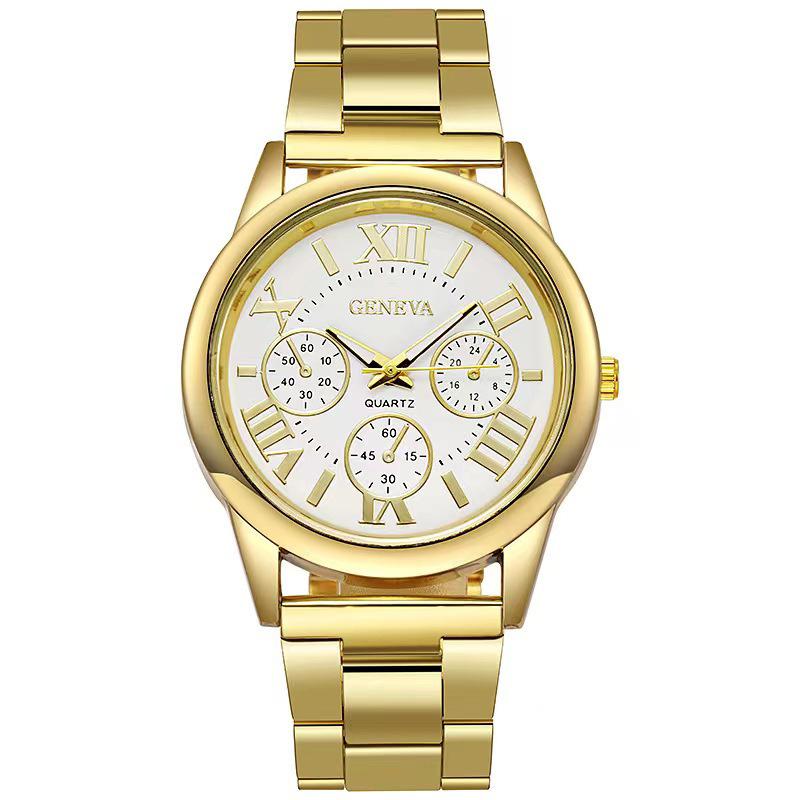 Classic Mens Watches Luxury Stainless Steel Quartz Wristwatch Large Dial Gold Men Business Casual Watch Clock Gifts Reloj Hombre