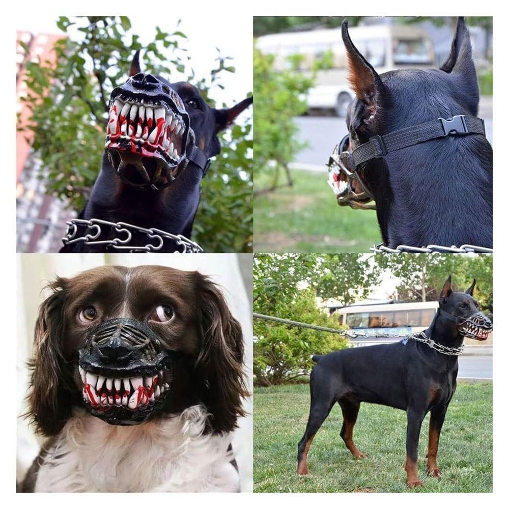 Lifelike Scary Dog Muzzle Flexible Dog Muzzle Spooky Teeth Dogs Mask Photo Shoot Haunted House