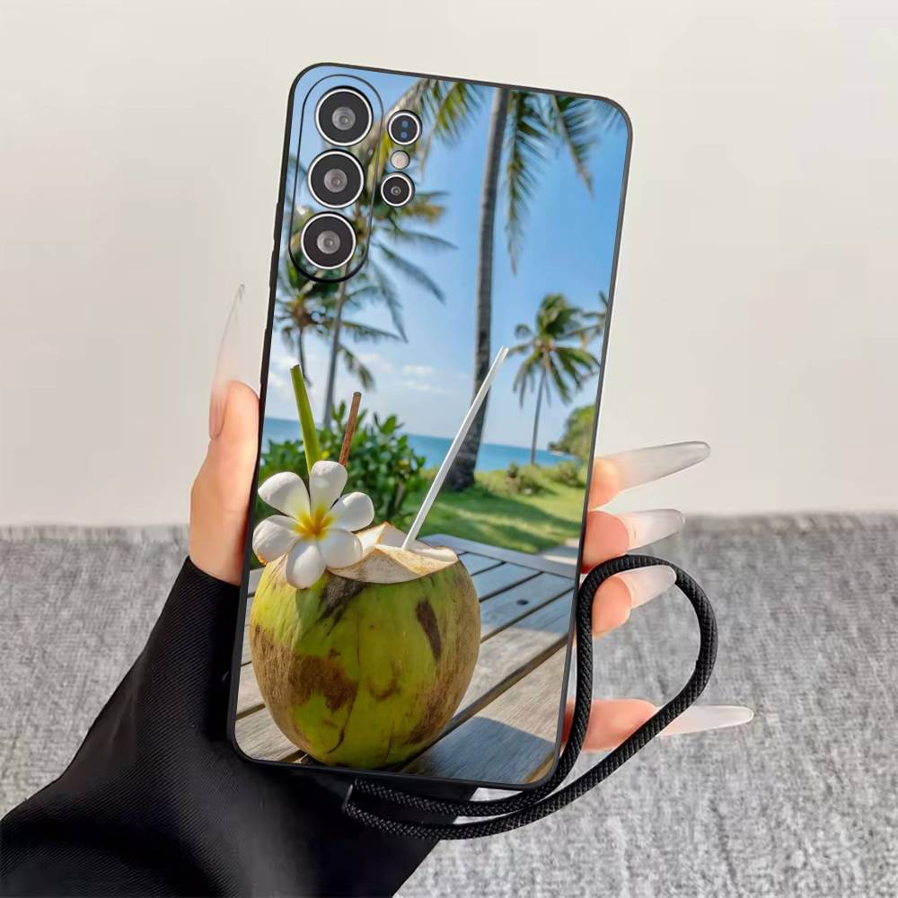 Sommer am Meer Handyhülle Für Samsung S25,S24,S21,S22,S23,S30,Ultra,S20,Plus,Fe,Weiche Silikon Schwarze Hülle