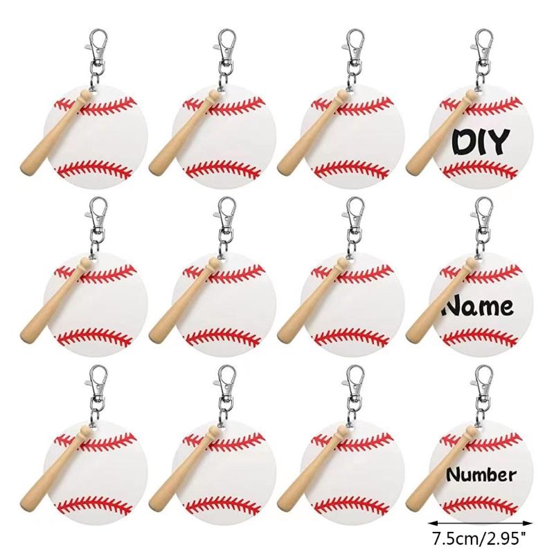 36 Kusů Módní Akrylový Klíčenka na Baseballový Klíč Kit Třásně na Klíčenku Řetízková Očka Otočné Karabiny DIY Klíčenka Řemeslo