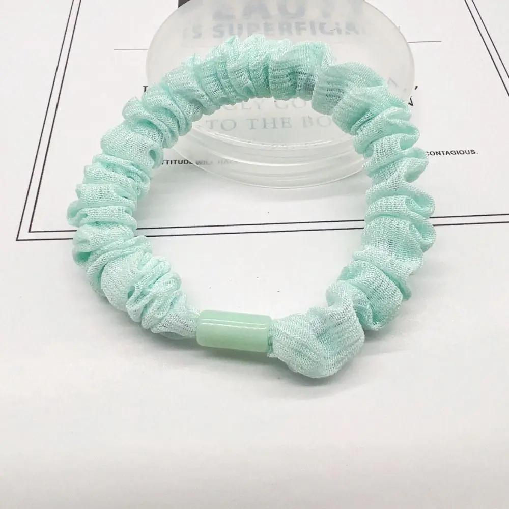 Candy Color Wrinkle Hair Band Korean High Elastic Silk Headband Ponytail Small Intestine Loop Cream Rubber Band