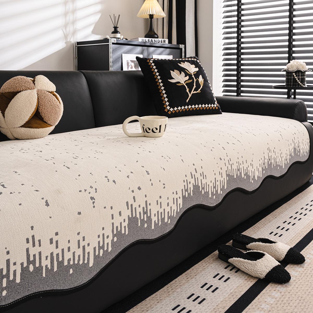 

Premium Four-Season Universal Sofa Cushion Chenier Non-Slip Special-Shaped Sofa Cover Cloth Anti-Cat Scratch And Anti-Run Sofa Seat Cushion 90*70cm