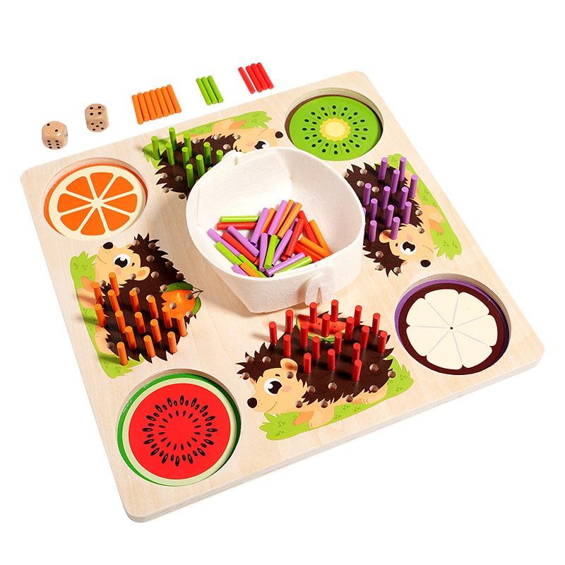 

Настольная игра «Ежик» набор Детская обучающая игра на счет и сопоставление Монтессори Раннее развитие Мелкая моторика Сортировочная игрушка зелёный