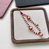 1Pcs Phone Strap Lanyard With Fruit Charms Pendant Cute Kawaii White Red Bead Handmade Cases For Airpods Earphones Ins