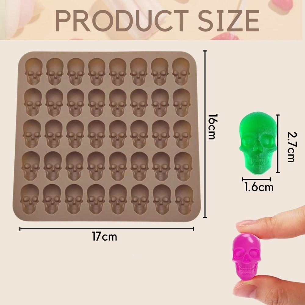 Reusable Skull Silicone Mold 40 Cells Skeleton Head Mould Mini Skeleton Head Mold  Kitchen