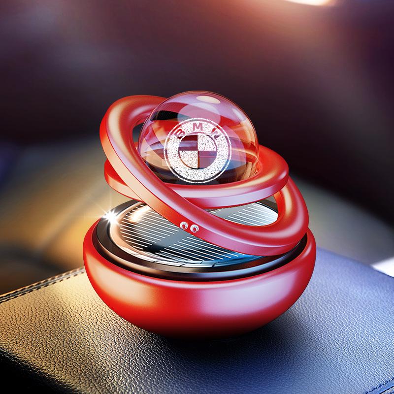Solar-Powered Rotating Car Air Freshener with Aluminum Alloy and Aromatherapy Scent