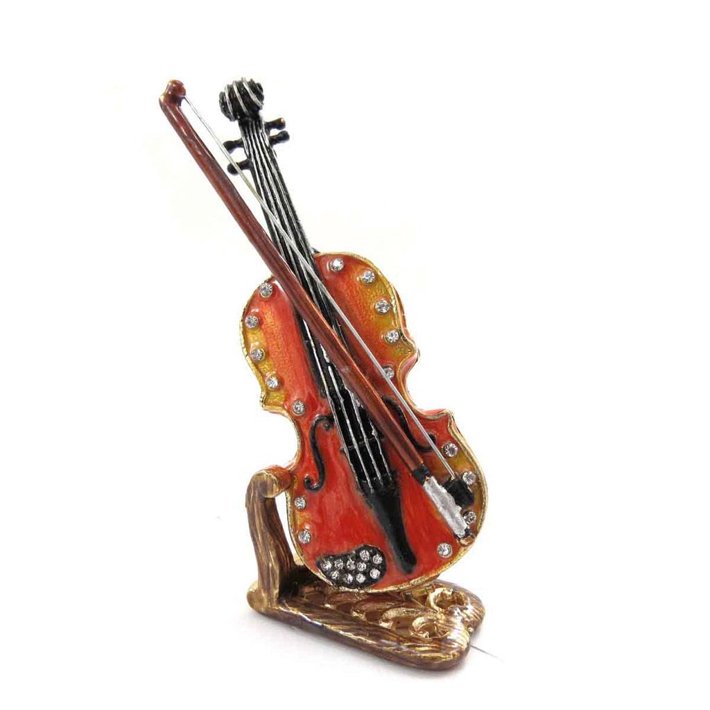 Les Trésors De Lily [J7383] - Orange 'Violin' Jewelry Box