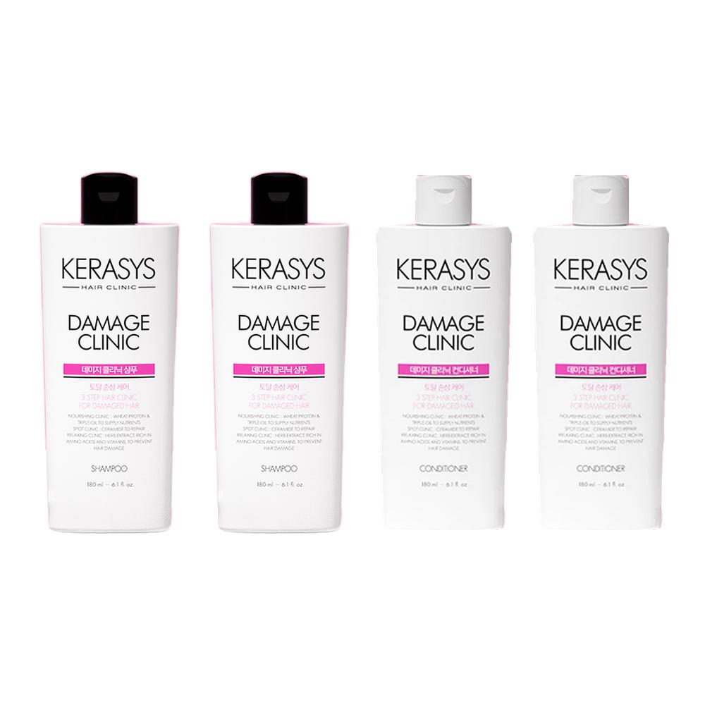 [DAISO] Kerasys Hair Clinic Damage Clinic Shampoo & Conditioner 180ml / Damage & Moisture Clinic Treatment 250ml