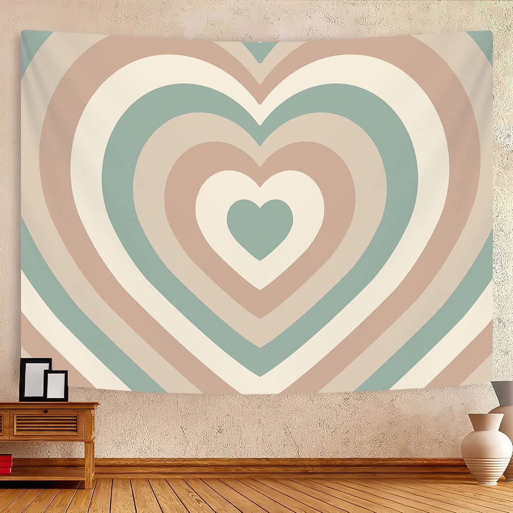 Cute Pink Heart Print Pattern Tapestry Home Bedroom Home Living Room Dormitory Wall Decor Background Cloth Tapestry