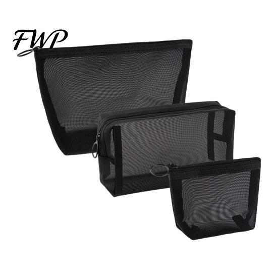 Thin Travel Toiletry Bag Mesh Cosmetic Purse Organizer Pouch See-Through Makeup Brush Holder for Skincare Products Cosmetics