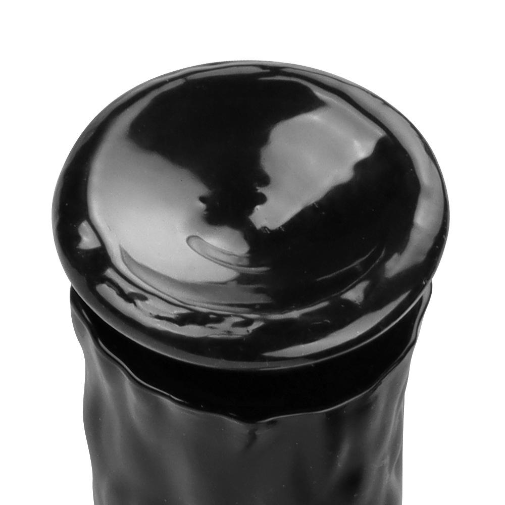 Schwarzer übergroßer Analstreifen, Analplug, Dildo, Masturbator, Sexspielzeug, realistischer Penis, Umschnalldildo, großer Schwanz, PVC, Fisting, BDSM