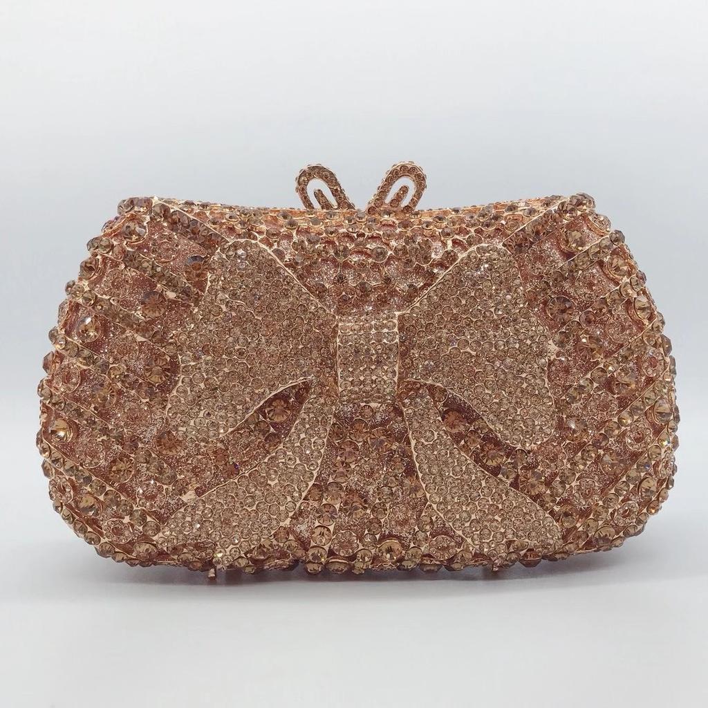 Große Strass-Abendtasche mit Schleife Clutches Kristalltaschen Silber/Grün Damen Hochzeits-Dinner-Handtaschen Diamant Damen Party Abschlussball-Clutch