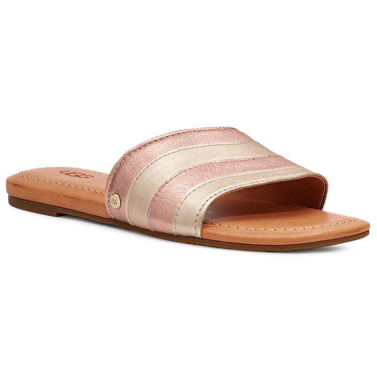UGG Leather Comfortable Casual Flat Fashion Sandals Women sandals Light-Rose-Gold 1128645-PRGM