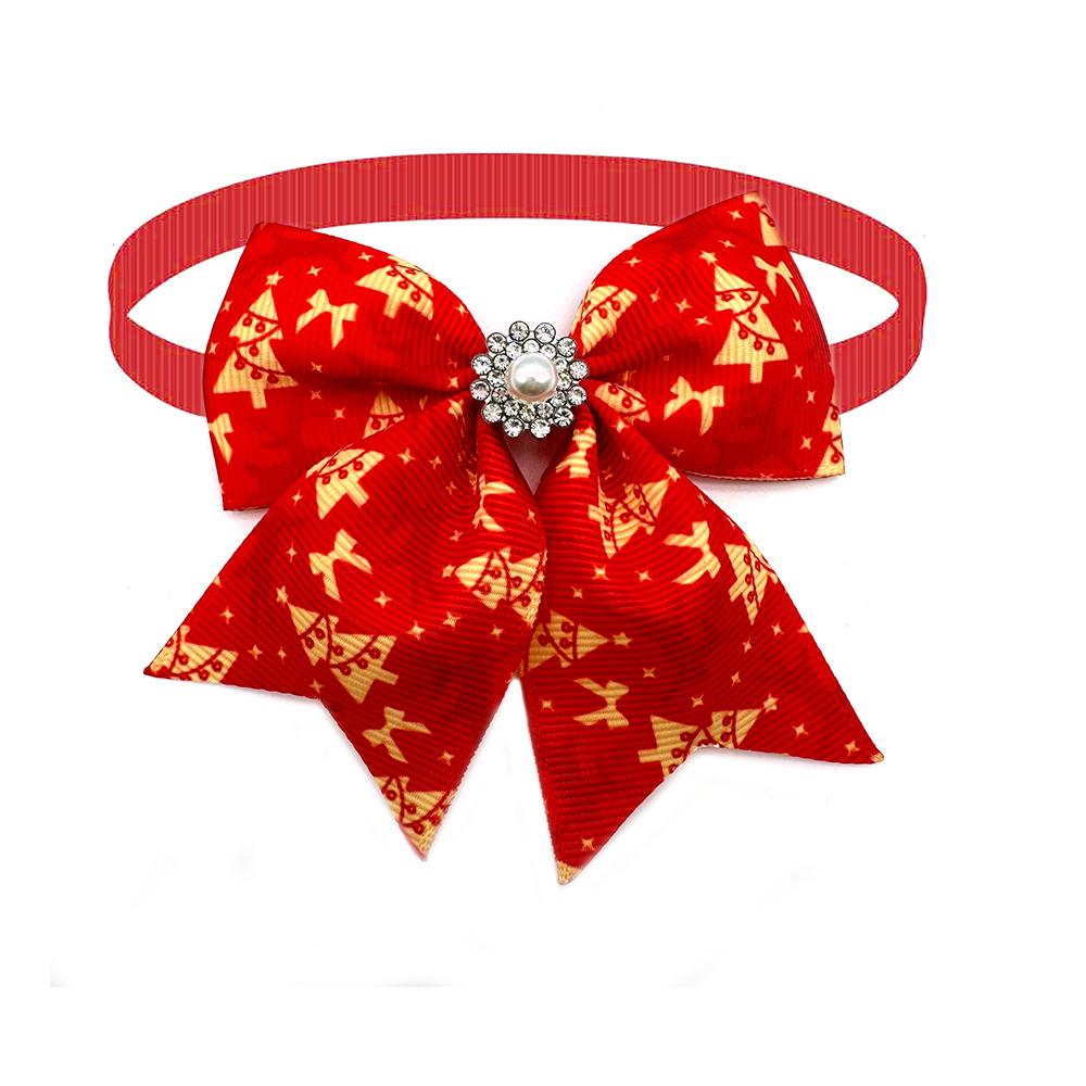 50/100pcs Christmas Pet Dog Bow Ties Puppy Collar Pearl Style Dog Bow Tie Puppy Collar for Small Dog Cat Grooming Products