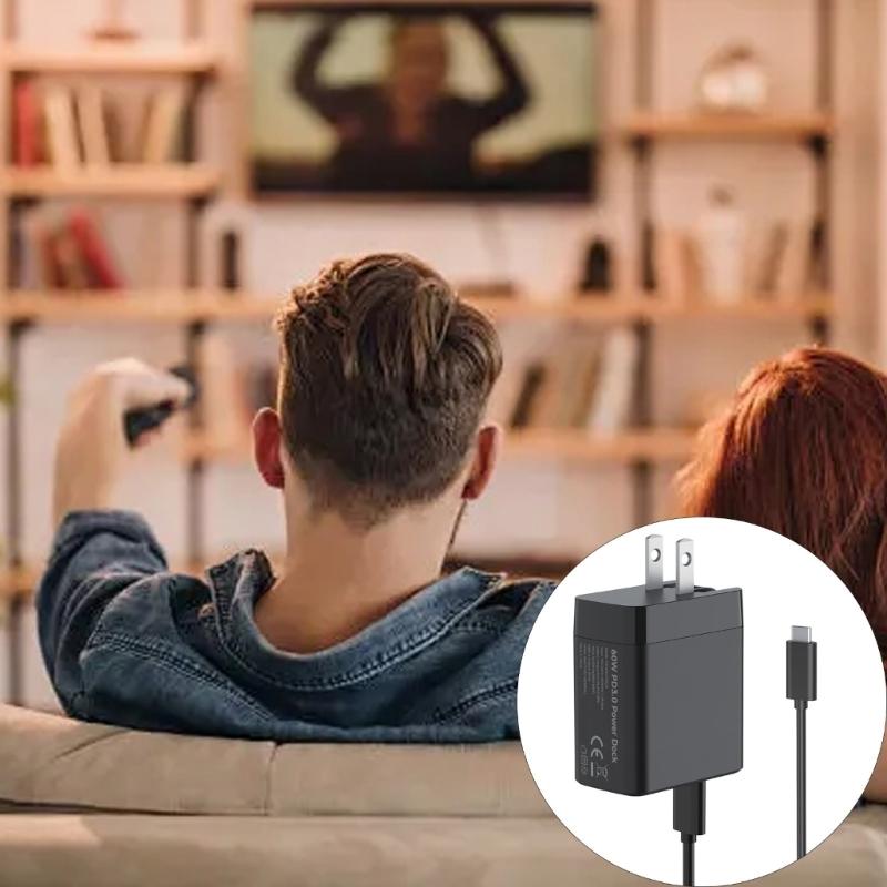 Fast Charging Adapter Gaming Accessory 60W Charging Power Dock for NS2 Portable TV Docking Station Support 4K@60Hz