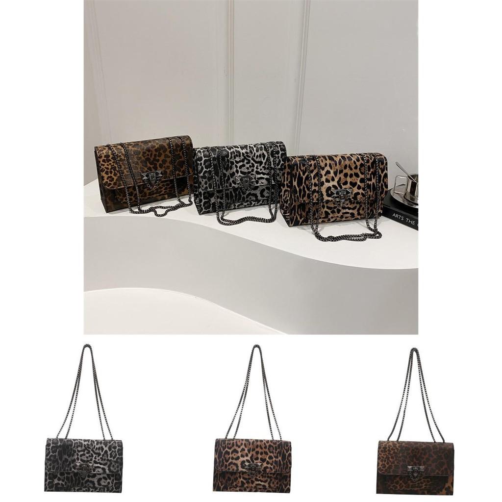 Chic Medium Sized Leopard Print Shoulder Bag With Lock Closure For Everyday Use