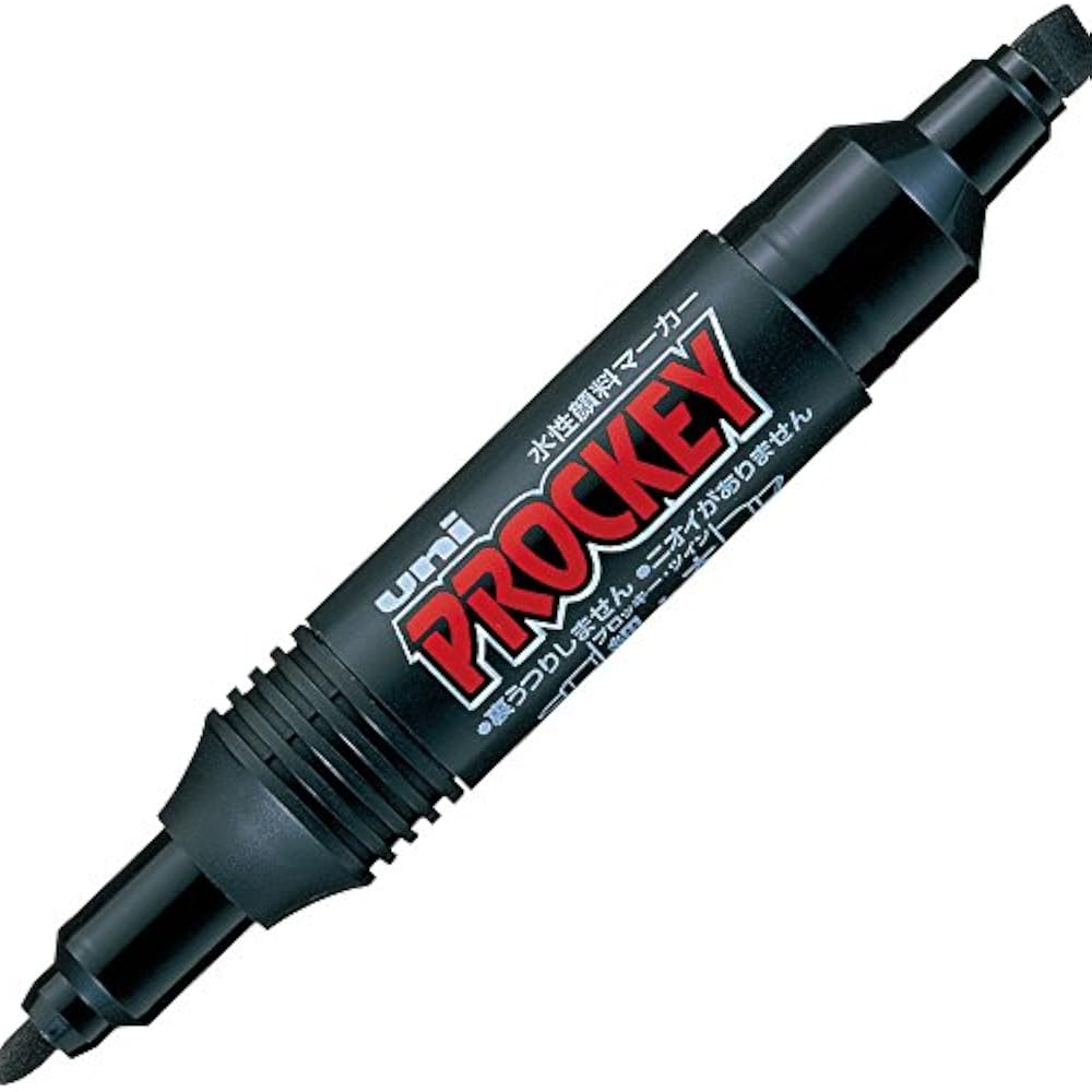 Mitsubishi Pencil Water-based Sign Pen Prokey Twin Fine Letter+Bold Black PM150TR.24, Pack of 10