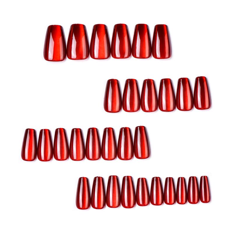 Autumn/Winter Red Cat Eye Wearable Short Nails - Skin Whitening Detachable Nail Tips