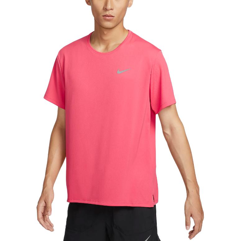 

Nike Dri-FIT Защита от солнца Быстросохнущий Однотонный Пуловер с круглым вырезом Принт логотипа Футболка с коротким рукавом Мужской Топ Фиолетовый Розовый DV9316-629 M