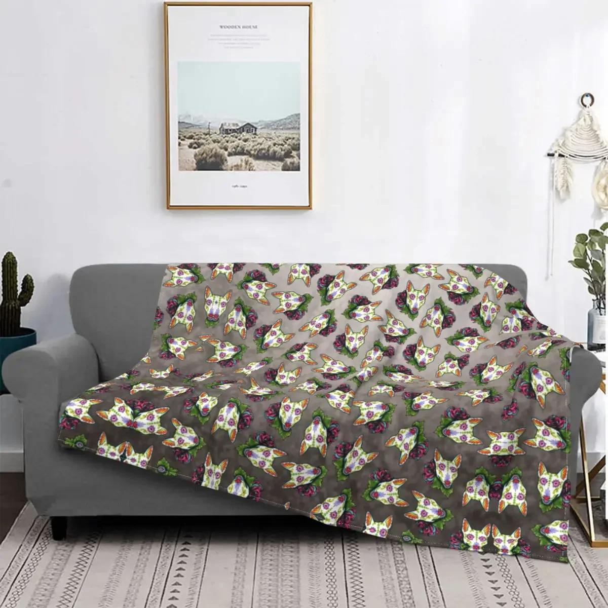 

Staffordshire Bull Terrier Dog Blankets Breathable Soft Flannel Autumn EBT Cute Love Throw Blanket for Couch Outdoor Bedroom 75x90cm
