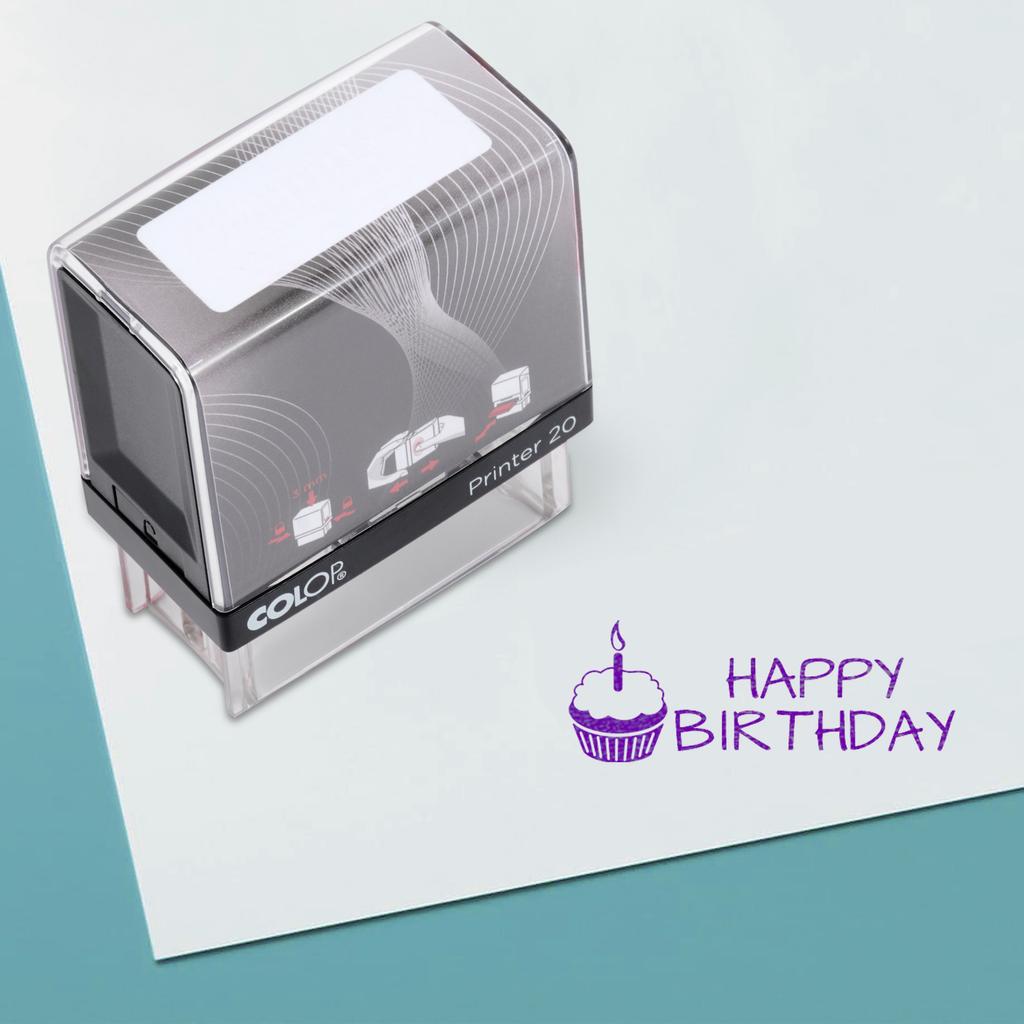 HAPPY BIRTHDAY Self Inking Rubber Stamp Custom Colop Office Stationary P20 Mini