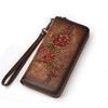 Vintage European & American Tree Design Leather Bag - Genuine Cowhide Zipper Handbag and Fashion Wallet.