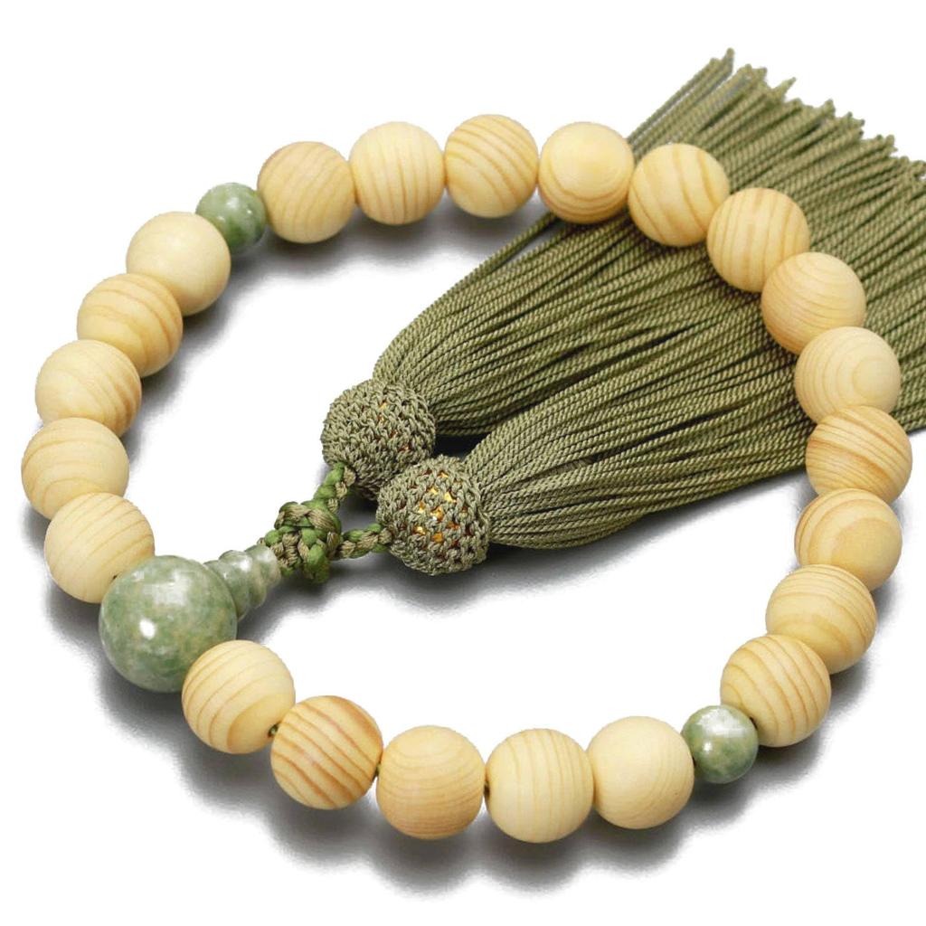 Men's Buddhist Prayer Beads, Kyoto Style, 22 Japanese Pine Beads, with Doksan Beads and Silk Tassel, Suitable for All Sects, Ideal for Informal