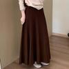 2025 Winter Women's High-Waisted Pleated Knit Midi Skirt - Korean Style, Versatile & Casual