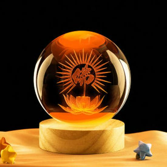 Crystal Ball Night Light: Starry Sky Carved Desktop Ornament Gift