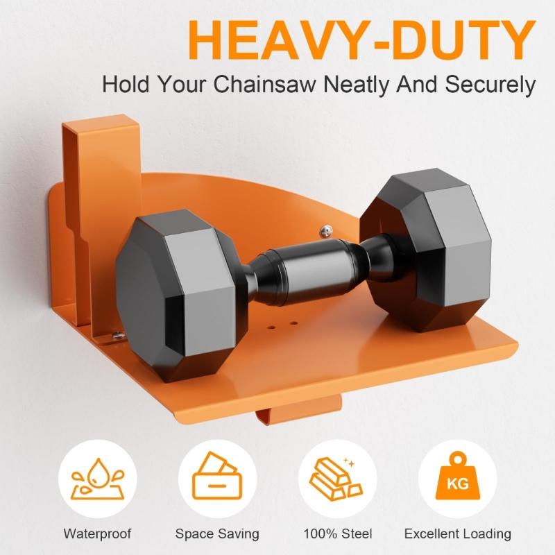 Wall Mounted Saw Support AntiScratch Design Durable Metal Bracket For MS250,MS251 MS170,MS171 Saw Chains Oil Containers