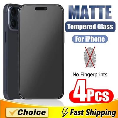 4 szt. Matowe Szkło Hartowane Dla iPhone 14 13 12 11 15 Pro Max 7 8 16 Plus Matowe Szkło Ochronne Na Ekran Dla iPhone 13 Mini X XR XS MAX
