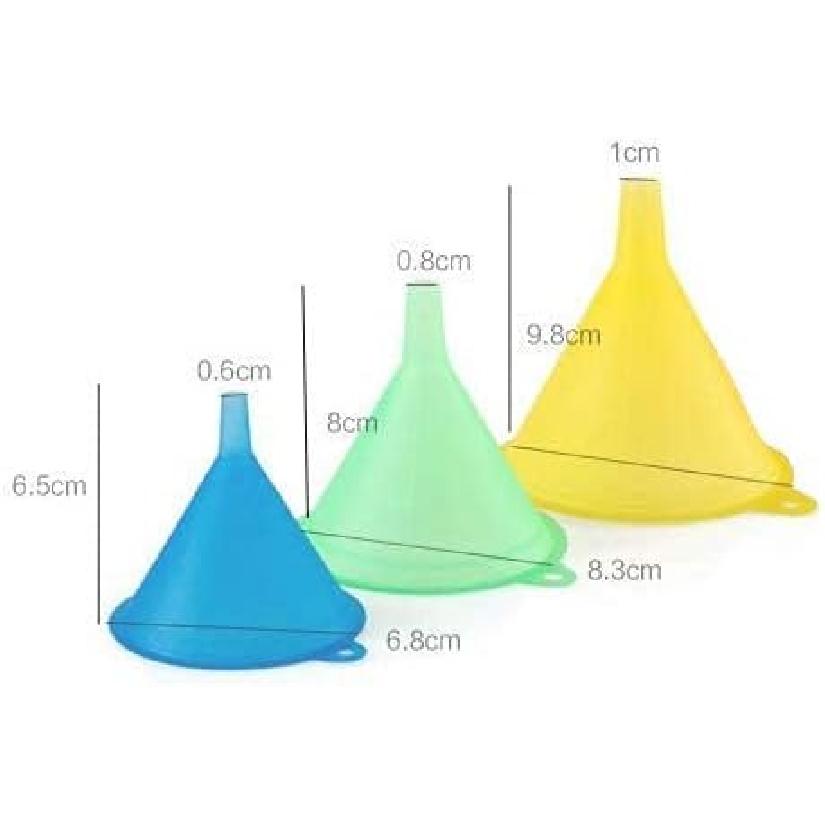 Trichter Sortiment Set mit 5 Mini, Klein bis Groß Plastiktrichter für Küche Flüssigkeit Gewürze Pulver Kosmetiklotion Ätherische Öle