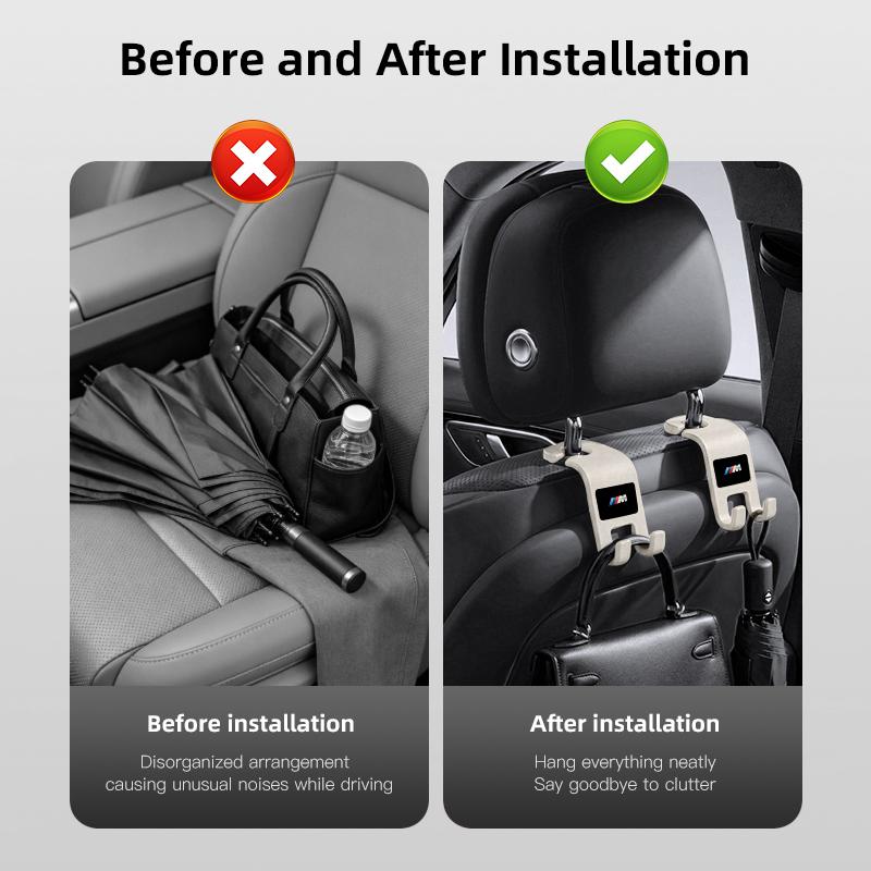 Car Seat Back Headrest Storage Hooks Accessories For BMW E90 G80 M3 G30 M5 F82 F83 F20 F21 G42 F95 F96 G06 G07 M2 M4 M8 G14 G15 QH9