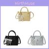 Minimalist Leather Shoulder Bag For Women With Stitching Details And Pearl Chain