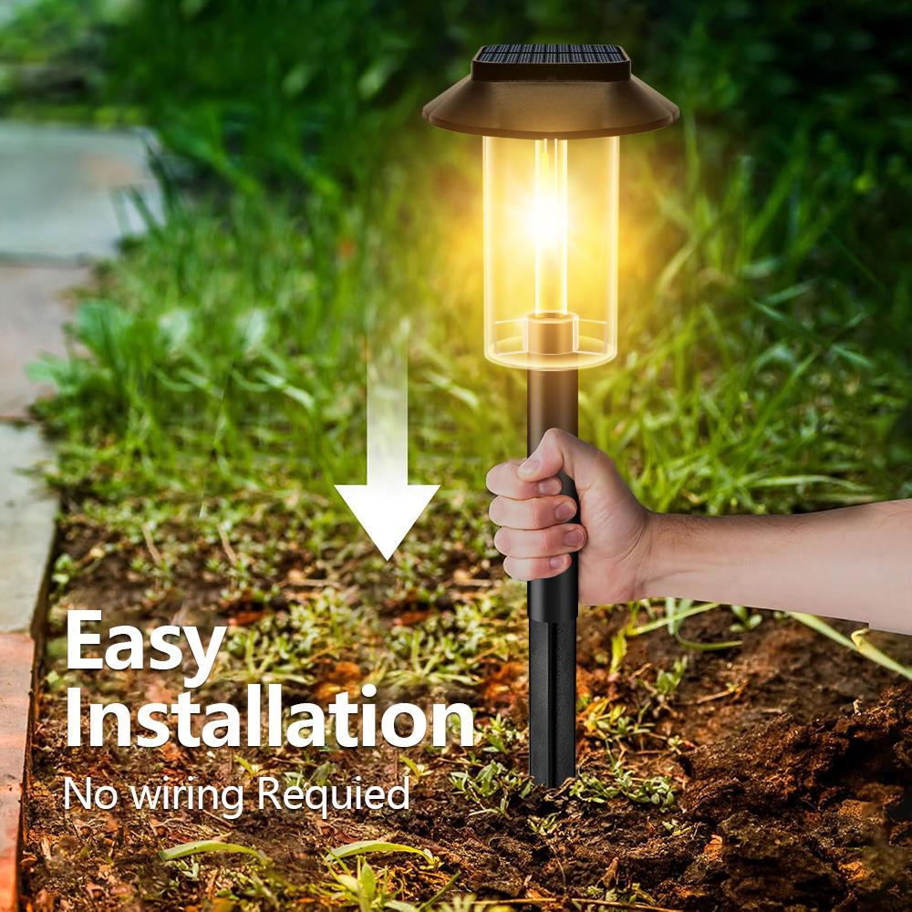 4/8PCS Solar Pathway Lights IP65 Waterproof Auto On/Off Solar Powered Landscape Lighting Outdoor Decor Lamp for Garden Yard Lawn